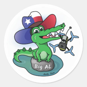 Redonda Texas Gator captura al Pegatina redondo clásico de