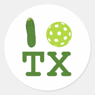 Redonda Texas Pickleball Pegatina