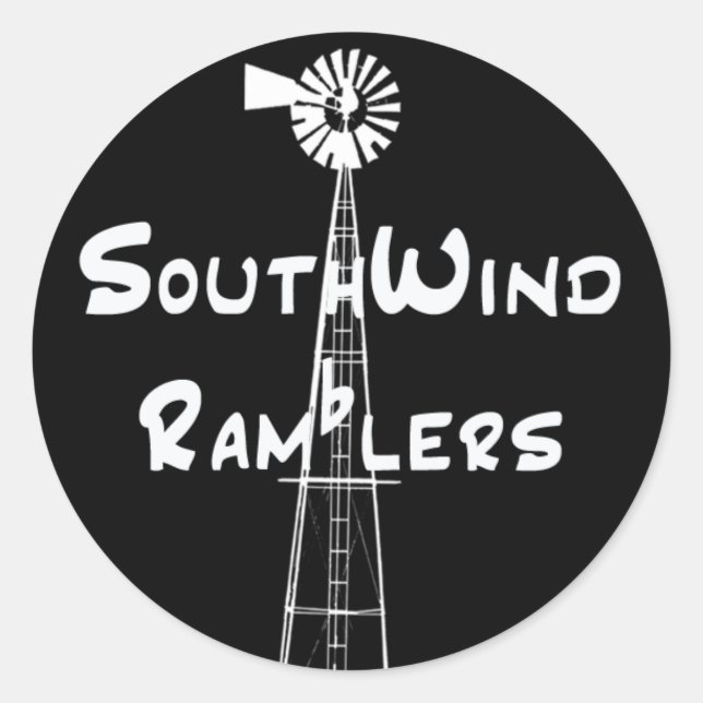 Redonda Texto horizontal blanco Pegatina negro (Anverso)