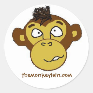 Redonda themonkeyisin.com Pegatina