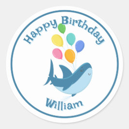 Redonda Tiburón con Pegatina redondo clásico de balones