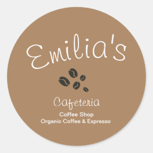 Redonda Tienda de Café Logotipo Dibujado a Mano Pegatina R