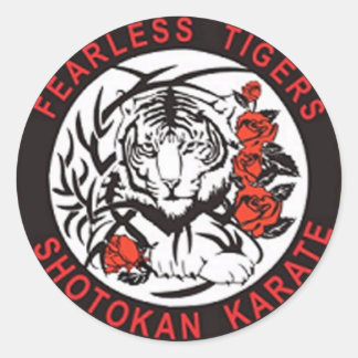 Redonda Tigres intrépidos Pegatina del logo de Shotokan Ka