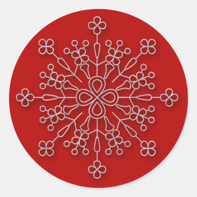 Redonda Tinto de Snowflake 3 - pegatina de vacaciones (Anverso)