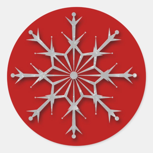 Redonda Tinto de Snowflake 6 - pegatina de vacaciones (Anverso)