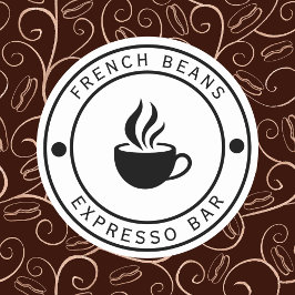 Redonda Tipografía de logotipo de café Pegatina