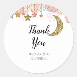 Redonda Tiros de oro Gracias Pegatina