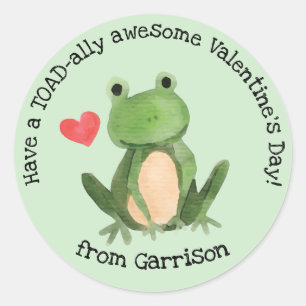 Redonda Toad-ally Awesome Valentine Pegatina