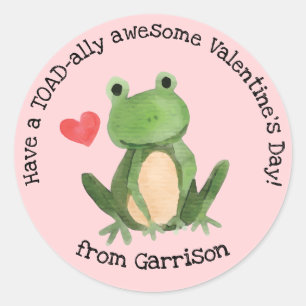 Redonda Toad-ally Awesome Valentine Pegatina