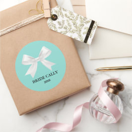 Redonda Tocado de novia azul turquesa Tiara Party Pegatina