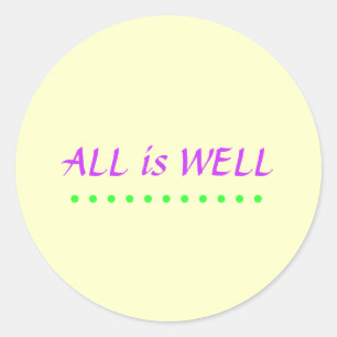 Redonda Todo es amarillo bien del pegatina