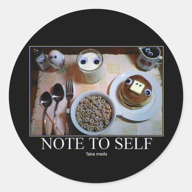 Redonda ¡Toma Meds! pegatina (Anverso)