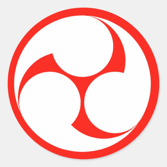 Redonda tomoe mon pegatina (Anverso)