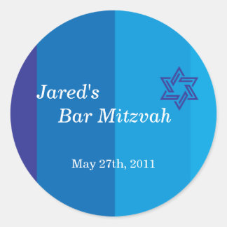 Redonda Tonal Blue Bar Mitzvah Pegatina