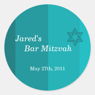 Redonda Tonal Seagreen Bar Mitzvah pegatina