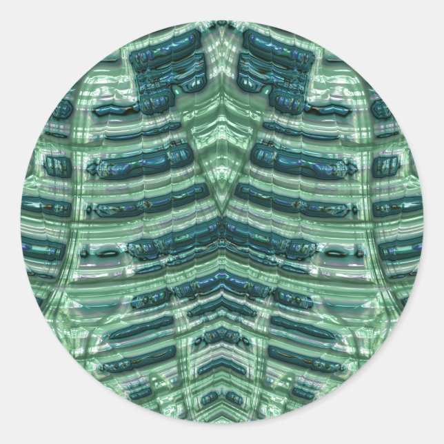 Redonda Tonos brillantes de Green ~ Classic Round Pegatina (Anverso)