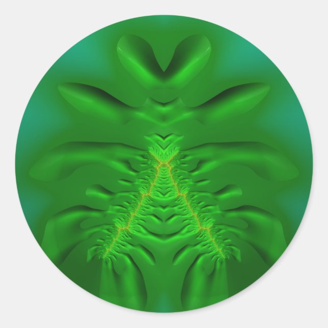 Redonda Tonos verdes ~ Pegatina redondo clásico (Anverso)