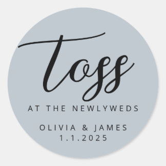 Redonda Toss En El Pegatina De Newlyweds