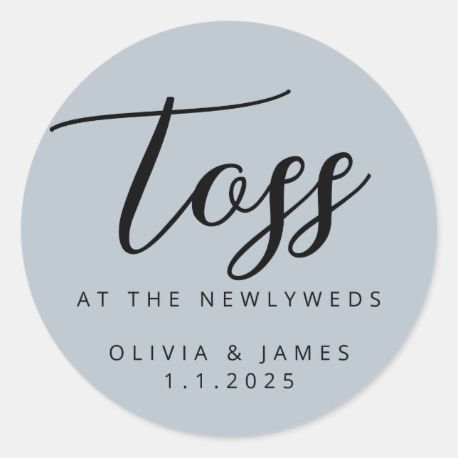Redonda Toss En El Pegatina De Newlyweds (Anverso)