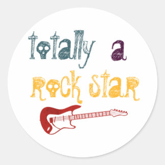 Redonda totalmente un pegatina estrella de rock