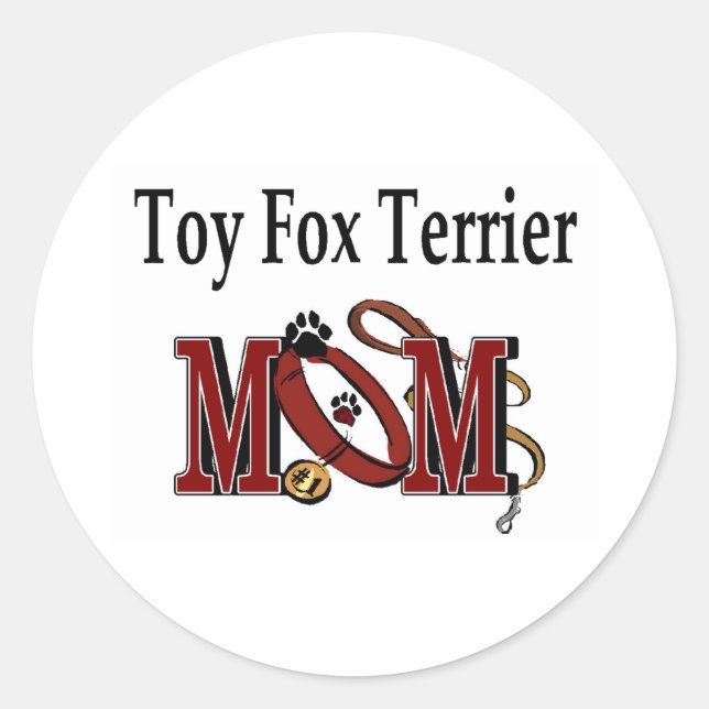 Redonda Toy Fox Terrier Mom Pegatina (Anverso)