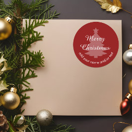 Redonda Tradicional - Pegatina de Navidad Personalizado ro
