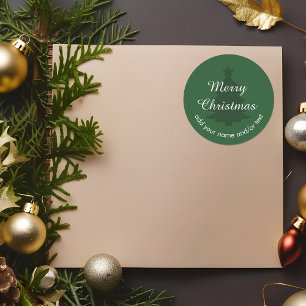 Redonda Tradicional - Pegatina de Navidad Personalizado Ve