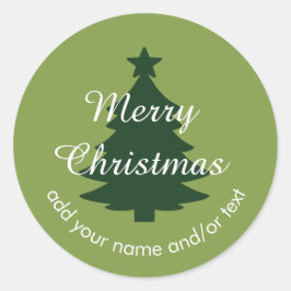 Redonda Tradicional - Pegatina de Navidad suave verde Pers