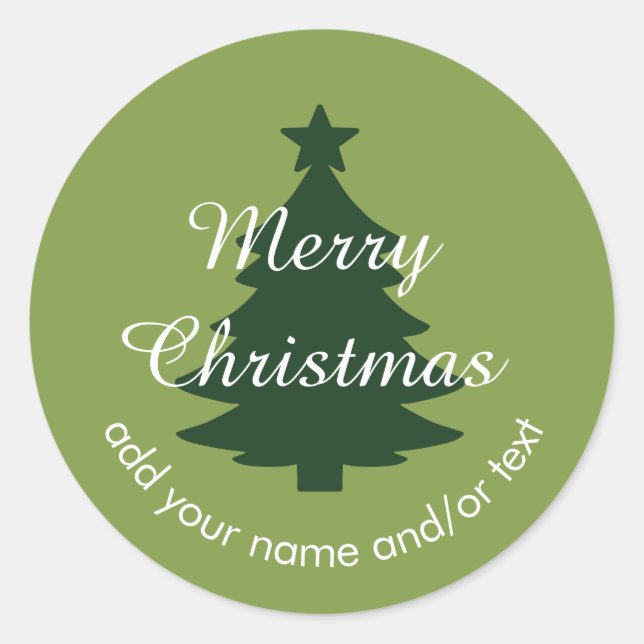 Redonda Tradicional - Pegatina de Navidad suave verde Pers (Anverso)