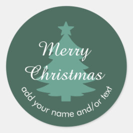 Redonda Tradicional - Verde azulado pegatina de Navidad ve