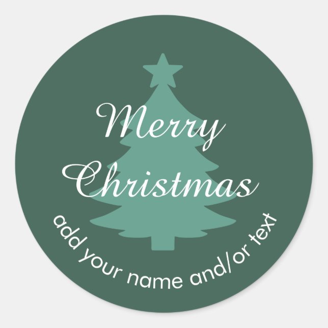Redonda Tradicional - Verde azulado pegatina de Navidad ve (Anverso)