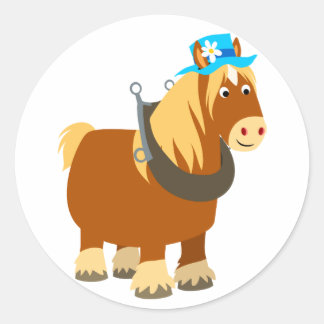 Redonda Trato Personalizado lindo Breton Horse Pegatina