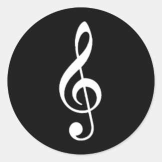 Redonda Treble Clef Pegatina