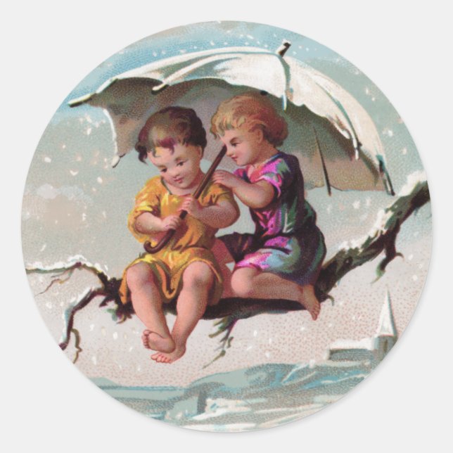 Redonda Treetop Children Round Pegatina (Anverso)