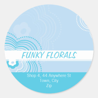 Redonda TRENDY PEGATINA PERSONALIZADO :: flor funky 9
