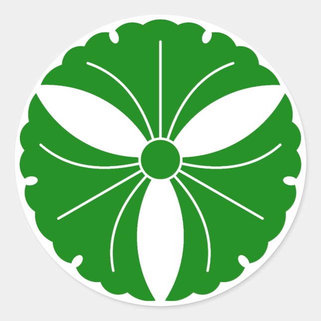 Redonda Tres hojas de ginkgo pegatina redondo clásico (Anverso)