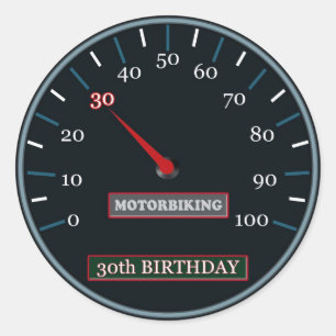 Redonda trigésimo Pegatina del cumpleaños