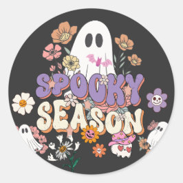Redonda Truco o vístete Pegatina Spooky Cute Ghost Hallowe