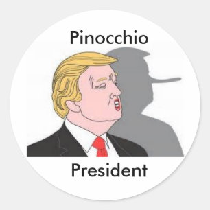 Redonda Trump, el pegatina del presidente Pinocho