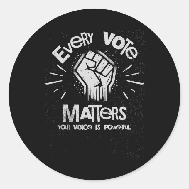 Redonda Tu voz es un poderoso Pegatina de voto1 (Anverso)