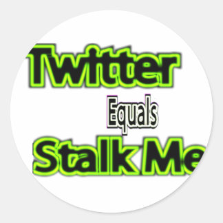 Redonda twitter igual a stalk me pegatina