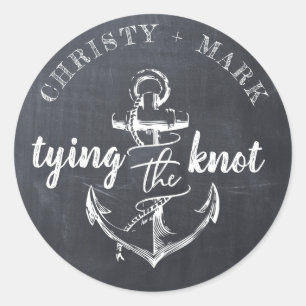 Redonda Tying the Knot Anchor Chalkboard   PEGATINA BODA