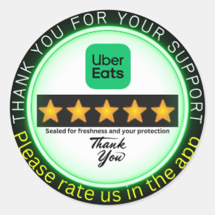 Redonda Uber Eats Delivery Pegatina Amortización de puer