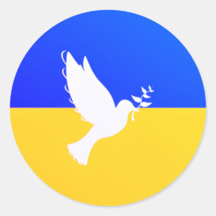 Redonda Ucrania Bandera Pegatina de la paz - Libertad - Pa