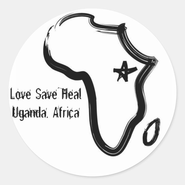 Redonda Uganda, pegatina de África (Anverso)