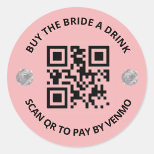 Redonda Última disco Bachelorette QR/Venmo Pegatina