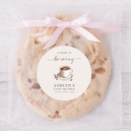 Redonda Un bebé está preparando un Pegatina redondo de Bab