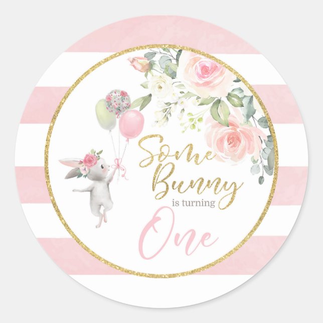 Redonda Un conejo se vuelve UN Pegatina (Anverso)