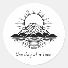 Redonda Un día a la vez - Pegatina motivacional