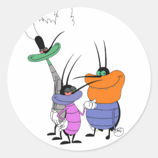 Redonda Un diseño de pegatina de dibujos animados divertid